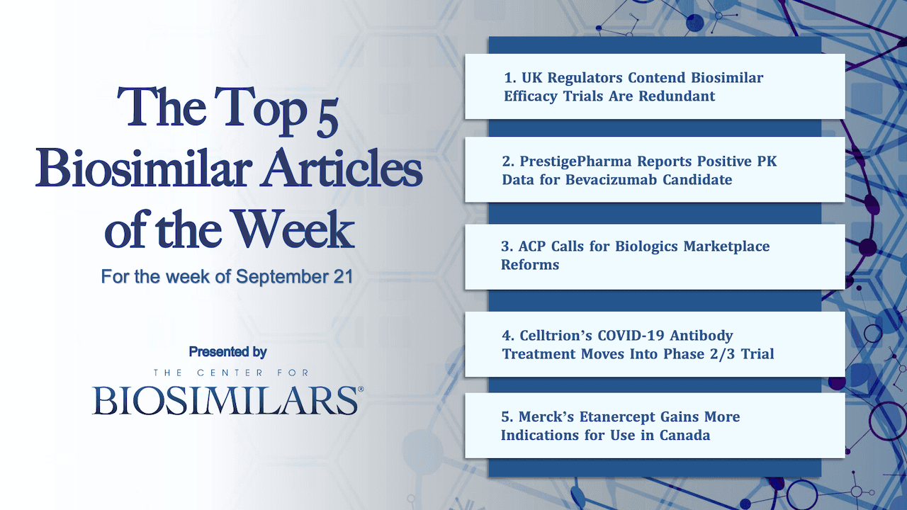 The Top 5 Biosimilar Articles for the Week of September 21